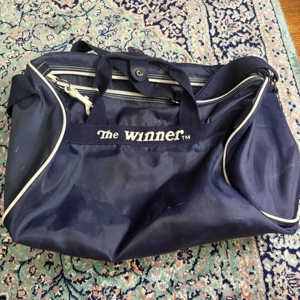 RARE Vintage THE WINNER Blue Tote Duffel Bag